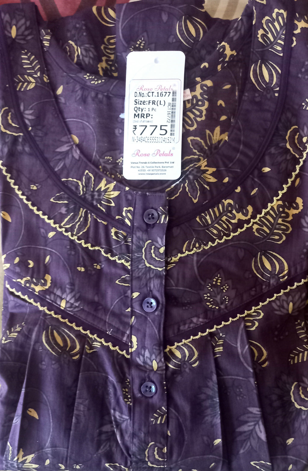 Premium Cotton Night Gowns-CT-1677