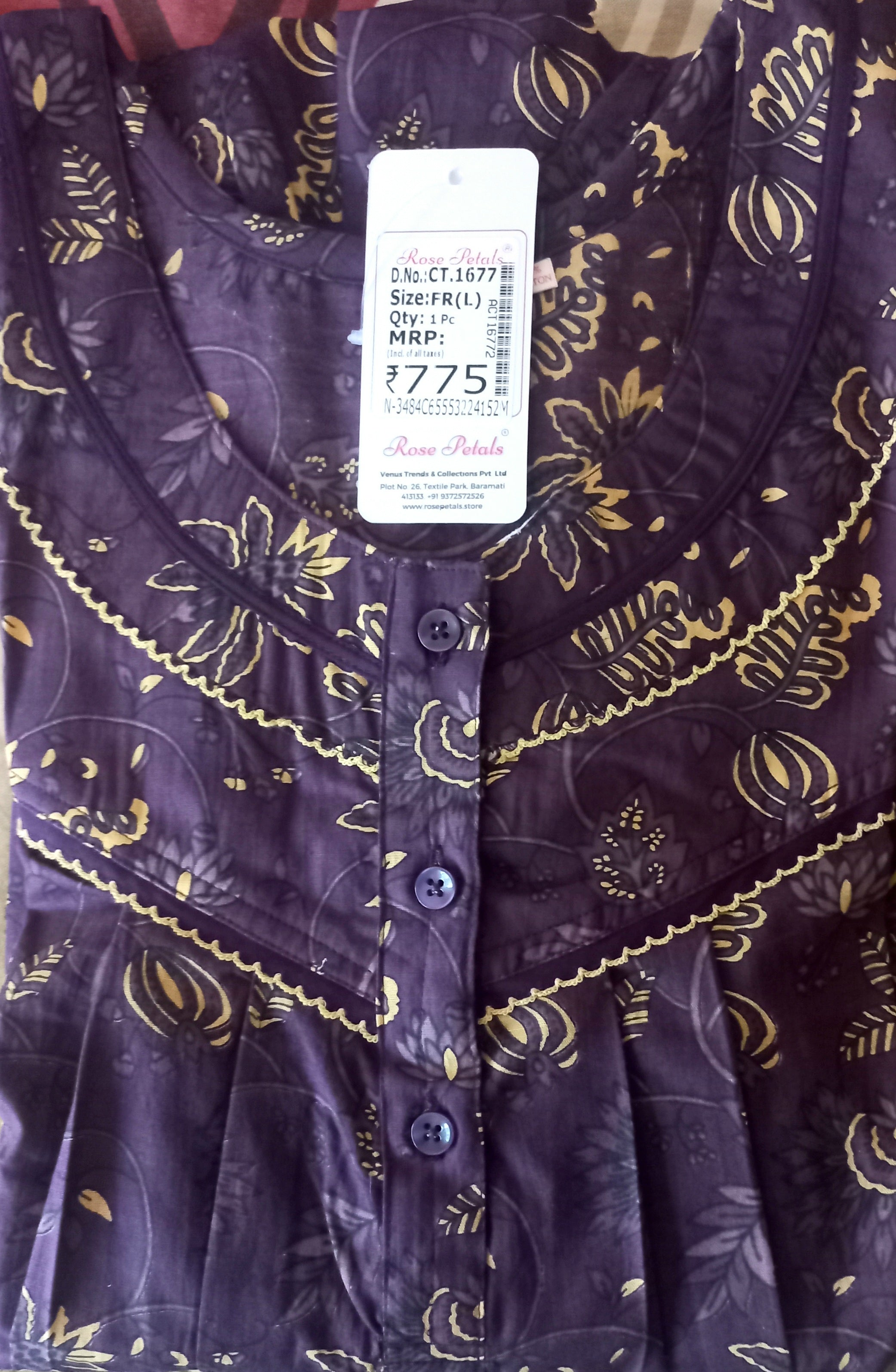 Premium Cotton Night Gowns-CT-1677