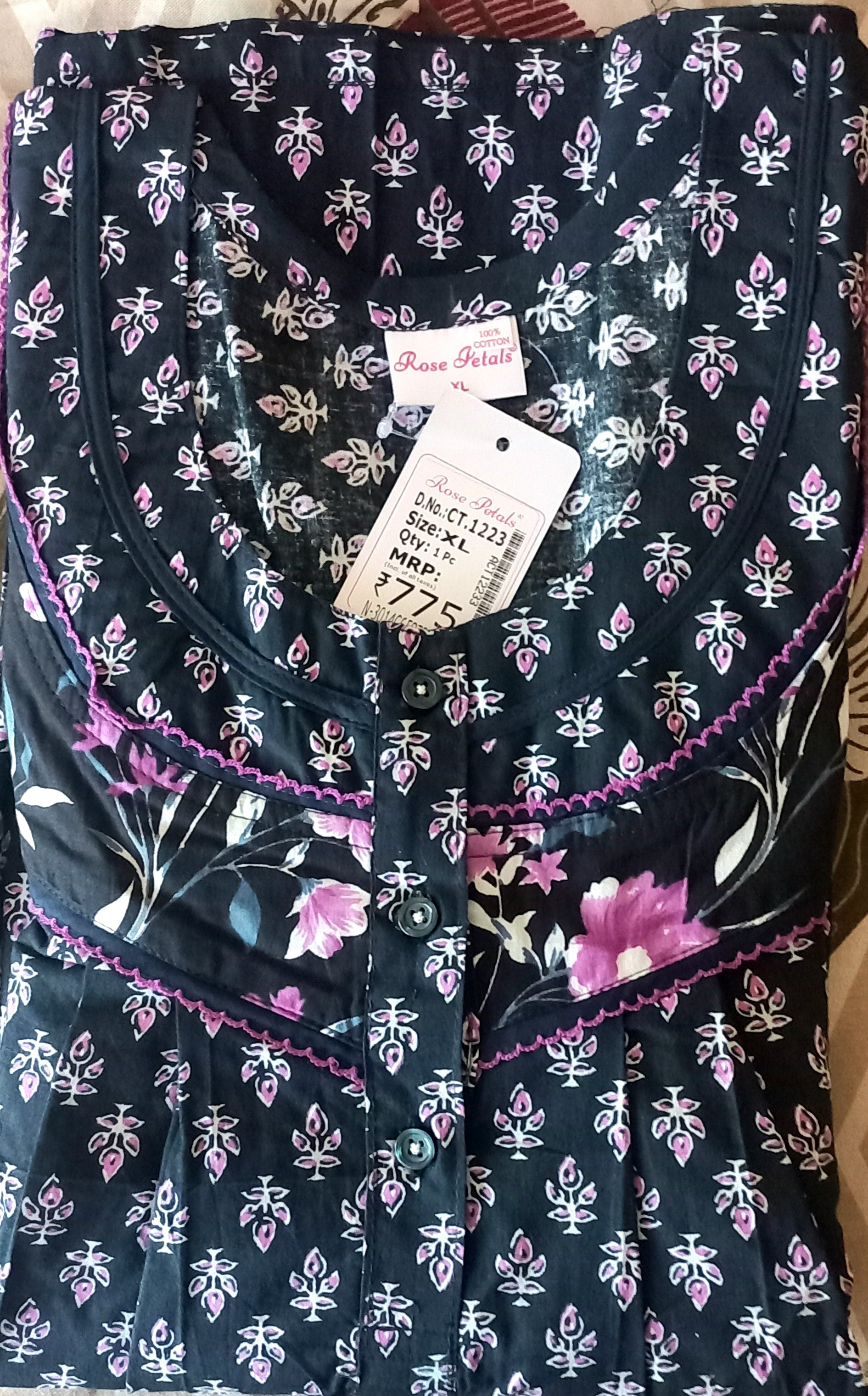 Premium Cotton Night Gowns-CT-1223